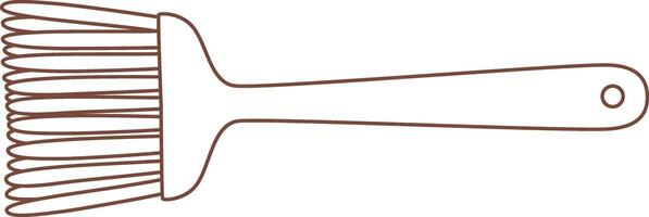 Brown silicone pastry brush spreading oil across a baking pan, creating a smooth layer for culinary delights. Simple illustration set against a clean white background vector