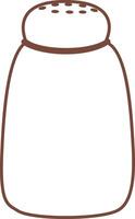 Featuring a simple brown line drawing of a salt shaker with a perforated lid, ready for seasoning dishes and enhancing the flavors of various culinary creations vector