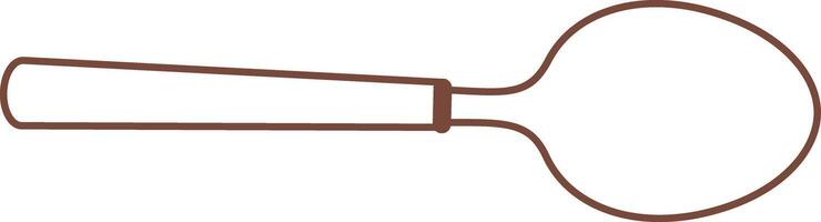 Simple brown spoon outline on a white background, representing eating utensils, kitchenware, and mealtime, suitable for various design purposes vector