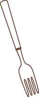 Minimalist illustration featuring a brown fork, perfect for enhancing restaurant menus, enriching cooking websites, and elevating various food related design projects vector
