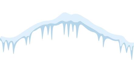Snowdrift adorned with icicles hanging down, creating a picturesque winter scene ideal for Christmas and various winter themed projects. Perfect for adding a seasonal touch vector