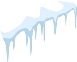 Snow melting and forming icicles hanging from the roof, creating a winter scene with potential hazards, but also a beautiful natural display of ice formation vector