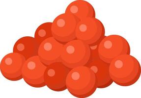 Red balls are stacked together, creating a visually appealing pyramid on a clean white background, offering a vibrant and geometrically pleasing composition vector