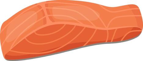 Salmon fillet resting on a crisp white background, highlighting its vibrant orange hue and delicate texture, perfect for various culinary creations and healthy meal options vector