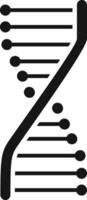 Simple black and white DNA strand forming a double helix, representing the intricacies of genetic code, the essence of inheritance, and the forefront of biotechnology advancements vector