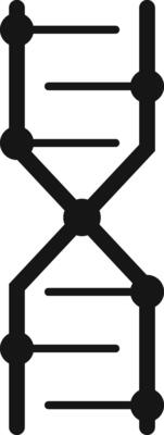 Black and white DNA strand forming an X shape, symbolizing the intricate concepts of genetic engineering and ongoing research within biology and medicine