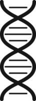 Simple black and white dna helix icon representing genetic code, genome sequencing, and biological inheritance, ideal for scientific or medical publications vector