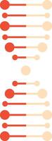 Several loading bars progressing through a gradient transition from red to beige, representing data processing and task completion in a modern digital interface vector