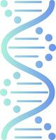 Blue and green gradient DNA double helix featuring dots representing advancements in genetic research, genome sequencing, and the field of biotechnology vector