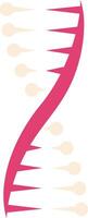 Pink dna double helix is releasing beige particles, creating a dynamic and visually engaging representation of genetic processes, scientific research, or biological concepts vector
