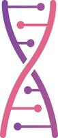 Pink and purple DNA double helix rotating and forming a chromosome, representing genetic code, inheritance, and the building blocks of life vector