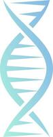 Stylized DNA double helix rotating gracefully with a blue and green gradient on a clean white background, symbolizing the intricate connections of genetics, medicine, and biology vector