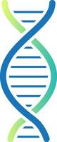 Stylized representation of a DNA double helix, featuring a blue and green gradient, symbolizing the complex structure of genetic code and its role in heredity and biological processes vector