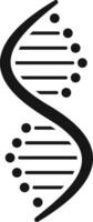 Black and white depiction of a DNA molecule forming a double helix spiral, conveying the essence of genetic instructions and highlighting themes of genetics, medicine, and microbiology vector