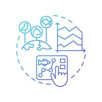 Species abundance blue gradient concept icon. Biodiversity measurement. Tracking number of animals. Round shape line illustration. Abstract idea. Graphic design. Easy to use in article vector