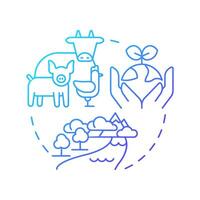 Ecosystem integrity blue gradient concept icon. Biodiversity measurement. Balance of natural processes. Round shape line illustration. Abstract idea. Graphic design. Easy to use in article vector