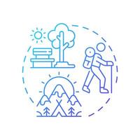 Cultural service blue gradient concept icon. Ecosystem service. Recreational activities. Scenic landscapes. Round shape line illustration. Abstract idea. Graphic design. Easy to use in article vector