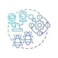 Invasive species blue gradient concept icon. Biodiversity loss cause. Threat for ecosystem stability. Round shape line illustration. Abstract idea. Graphic design. Easy to use in article vector