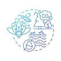 Regulating services blue gradient concept icon. Ecosystem service. Pollination, carbon sequestration. Round shape line illustration. Abstract idea. Graphic design. Easy to use in article vector