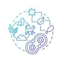 Food chain blue gradient concept icon. Ecological balance. Flow of energy within ecosystems. Predator and prey. Round shape line illustration. Abstract idea. Graphic design. Easy to use in article vector