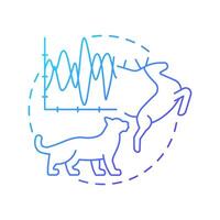 Predator-prey relationships blue gradient concept icon. Ecological balance. Species population graph. Round shape line illustration. Abstract idea. Graphic design. Easy to use in article vector