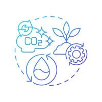 Nutrient cycling blue gradient concept icon. Ecological balance. Cycle of nutrients between plants, soil. Round shape line illustration. Abstract idea. Graphic design. Easy to use in article vector