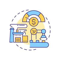 Cost leadership multi color concept icon. Competitive advantage performance. Business financial strategy. Round shape line illustration. Abstract idea. Graphic design. Easy to use in brochure vector
