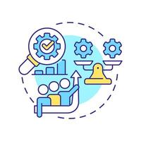 Internal benchmarking multi color concept icon. Identify best practices. Business processes comparison. Round shape line illustration. Abstract idea. Graphic design. Easy to use in article vector