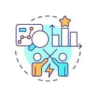 Competitive rivals multi color concept icon. Intensity of competition within industry. Porter 5 forces. Round shape line illustration. Abstract idea. Graphic design. Easy to use in brochure vector