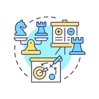 Strategic benchmarking multi-color concept icon. Improving company positions. Business processes analytics. Round shape line illustration. Abstract idea. Graphic design. Easy to use in article vector