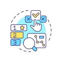 Performance benchmarking multi color concept icon. Productivity compare. Business processes analytics. Round shape line illustration. Abstract idea. Graphic design. Easy to use in brochure vector