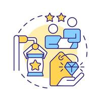 Differentiation multi color concept icon. Unique products and services. Competitive advantage of business. Round shape line illustration. Abstract idea. Graphic design. Easy to use in article vector