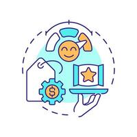 Customer power multi color concept icon. Clients influence on prices and market processes. Porter 5 forces. Round shape line illustration. Abstract idea. Graphic design. Easy to use in article vector