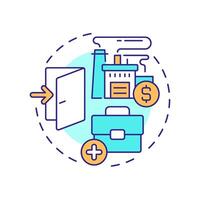Potential for new entrants multi color concept icon. Difficult with entering industry. Porter 5 forces. Round shape line illustration. Abstract idea. Graphic design. Easy to use in article vector