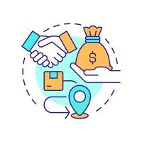 Supplier power multi color concept icon. Influence price and terms of services providing. Porter 5 forces. Round shape line illustration. Abstract idea. Graphic design. Easy to use in brochure vector