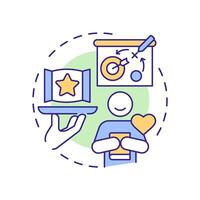 Defensive strategy multi color concept icon. Offering high quality products. Competitive business management. Round shape line illustration. Abstract idea. Graphic design. Easy to use in article vector