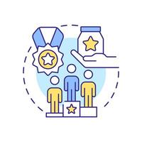 Competitive advantage multi color concept icon. Produce better goods and services. Business marketing strategy. Round shape line illustration. Abstract idea. Graphic design. Easy to use in article vector