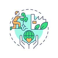Climate action multi color concept icon. Green production, forestation. Ecology preservation. Round shape line illustration. Abstract idea. Graphic design. Easy to use in infographic, presentation vector