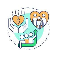 No poverty multi color concept icon. Social equality. Economic growth, finance. Round shape line illustration. Abstract idea. Graphic design. Easy to use in infographic, presentation vector