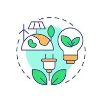 Affordable and clean energy multi color concept icon. Green power, electricity. Round shape line illustration. Abstract idea. Graphic design. Easy to use in infographic, presentation vector