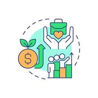 Decent work and economic growth multi color concept icon. Sustainable development. Round shape line illustration. Abstract idea. Graphic design. Easy to use in infographic, presentation vector