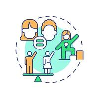 Gender equality multi color concept icon. Social justice, inclusion. Society balance. Round shape line illustration. Abstract idea. Graphic design. Easy to use in infographic, presentation vector