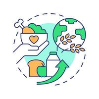 Zero hunger multi color concept icon. Food management. Farming, agriculture. Ecosystem, ecology. Round shape line illustration. Abstract idea. Graphic design. Easy to use in infographic, presentation vector
