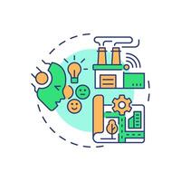 Industry, innovation and infrastructure multi color concept icon. Modern technology. Round shape line illustration. Abstract idea. Graphic design. Easy to use in infographic, presentation vector