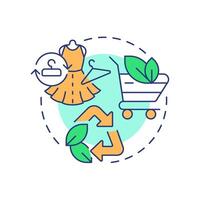 Responsible consumption and production multi color concept icon. Ecology preservation, recycling. Round shape line illustration. Abstract idea. Graphic design. Easy to use in infographic vector