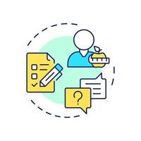 Nutrition counseling multi color concept icon. Healthcare professional, therapist. Round shape line illustration. Abstract idea. Graphic design. Easy to use in infographic, presentation vector
