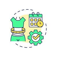 Active weight loss multi color concept icon. Waist size, measurement. Healthy lifestyle. Round shape line illustration. Abstract idea. Graphic design. Easy to use in infographic, presentation vector
