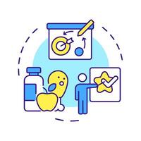 Advise multi color concept icon. Healthy food, healthcare. Strategy, plan. Goal setting. Round shape line illustration. Abstract idea. Graphic design. Easy to use in infographic, presentation vector