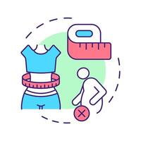 Waist size multi color concept icon. Measuring tape, human body. Obesity management. Round shape line illustration. Abstract idea. Graphic design. Easy to use in infographic, presentation vector