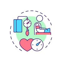 Blood pressure multi color concept icon. Medical equipment. Therapy, treatment. Round shape line illustration. Abstract idea. Graphic design. Easy to use in infographic, presentation vector